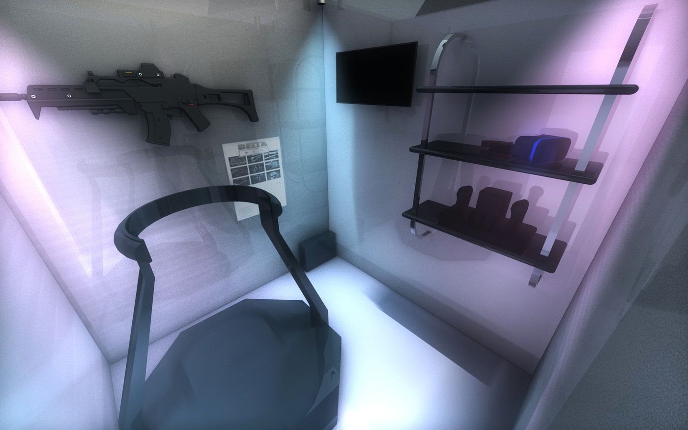 3D design, Interior design, Concept for Virtual Reality gaming lounge