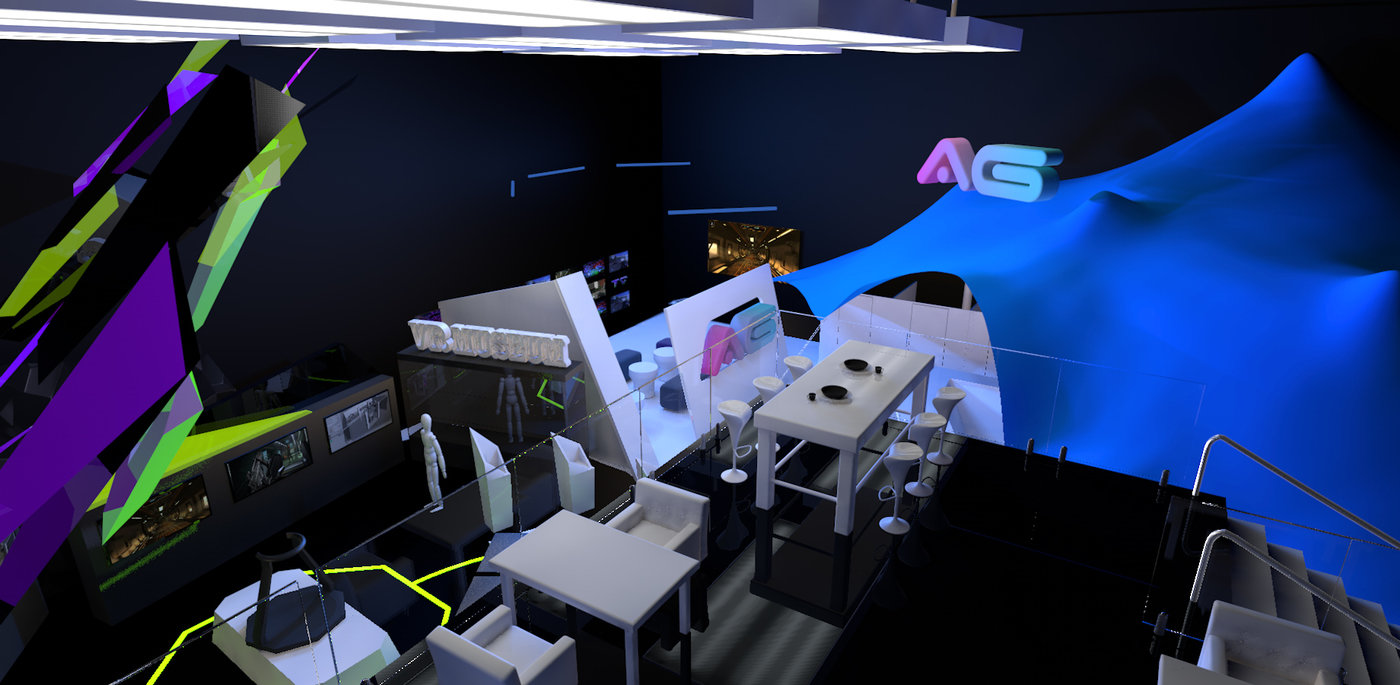 3D design, Interior design, Concept for Virtual Reality gaming lounge