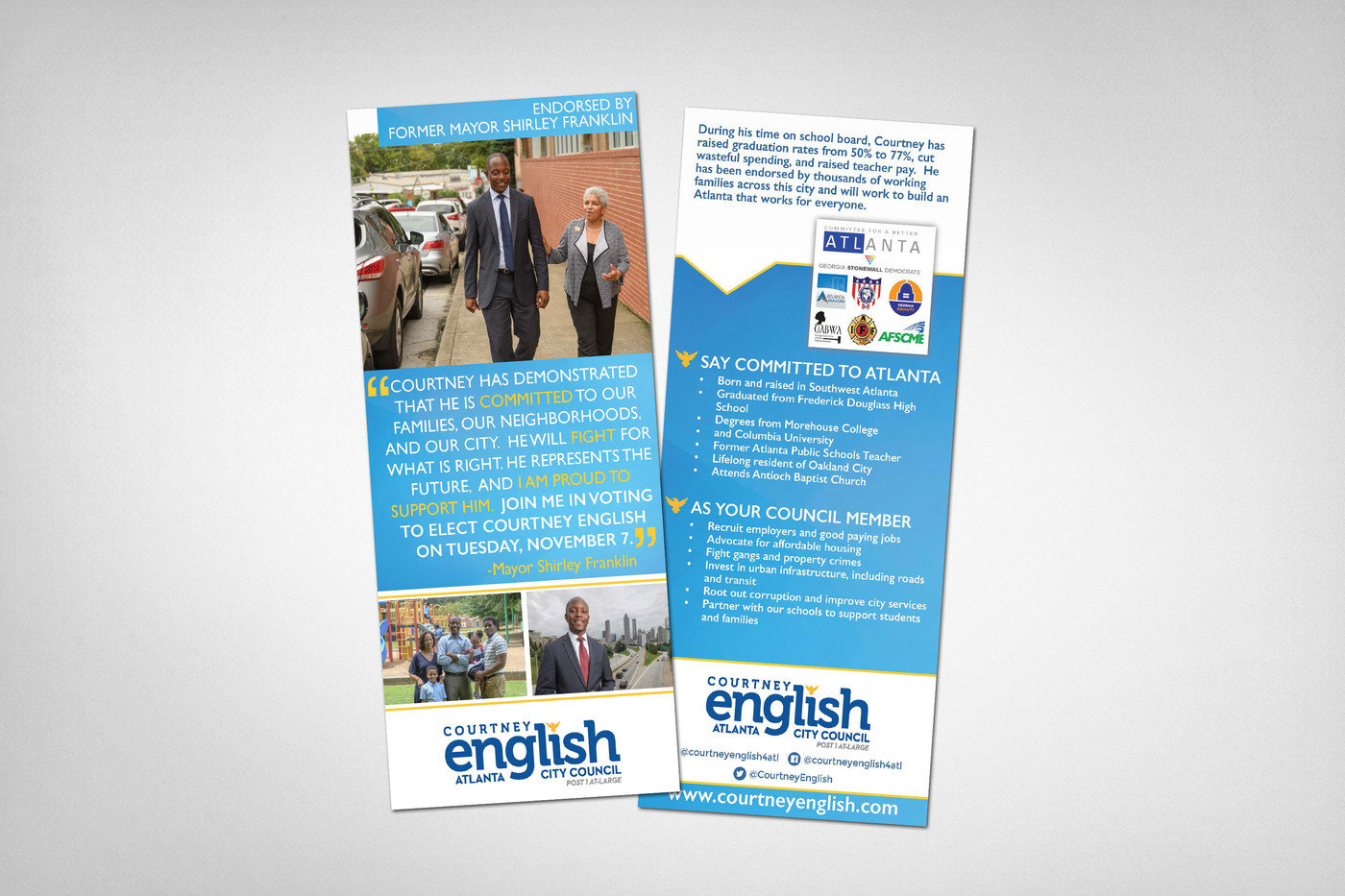 Courtney English Campaign Rack Card by Kristin Coleman at Coroflot.com