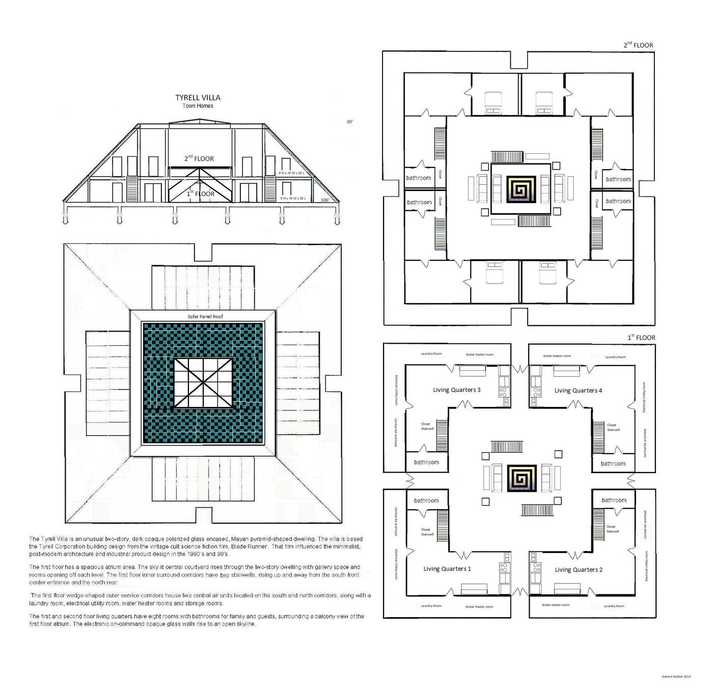 Tyrell Mayan Solar-Glass Encased Step-Pyramid ARCHITECTURE by G. K ...