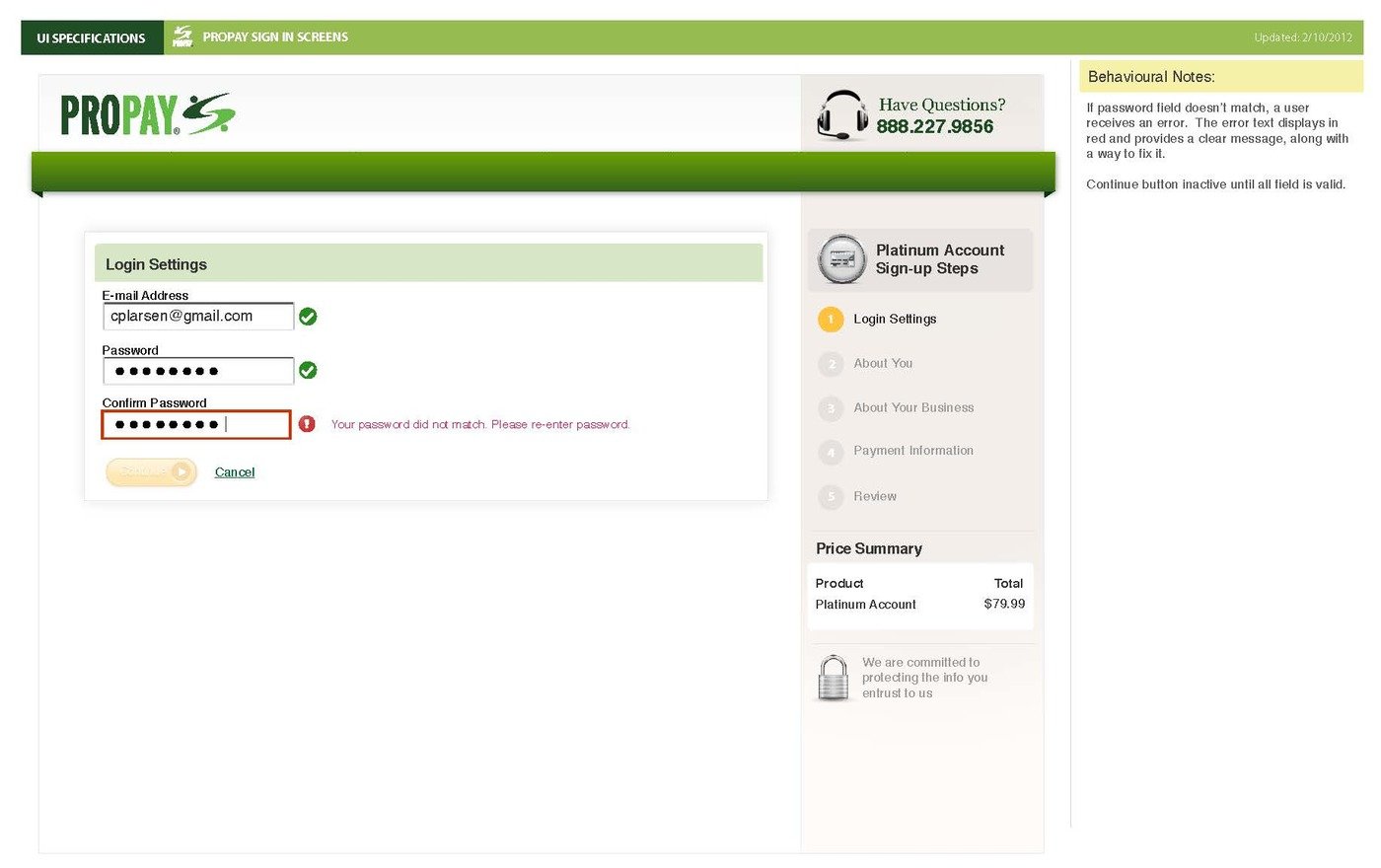 ProPay Registration Dashboard by Christian Larsen at Coroflot.com
