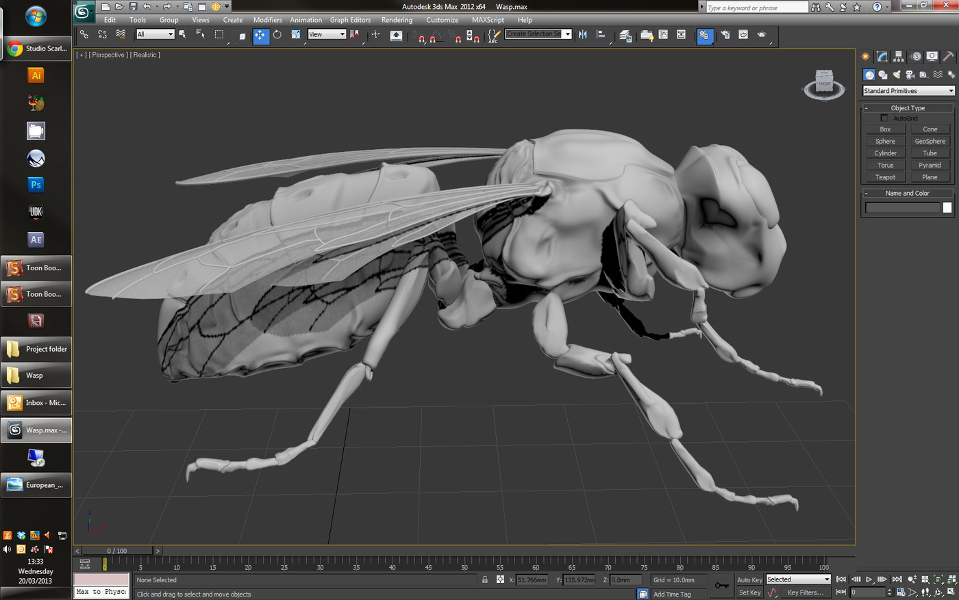 Wasp 3D model and animation by Kevin Boulton at Coroflot.com