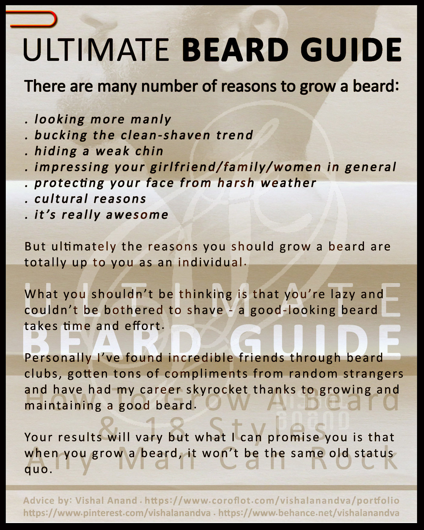 ULTIMATE BEARD GUIDE by Vishal Anand at Coroflot.com