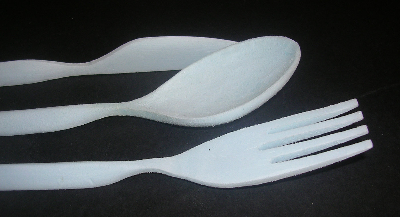Blue Foam Cutlery Model Making Skills by Catalina Navarro at