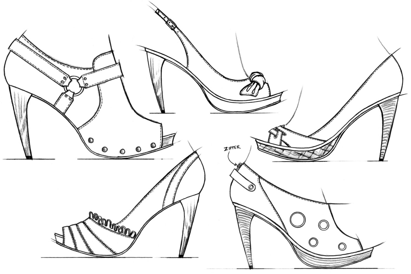 footwear sketches by Jason Clifton at