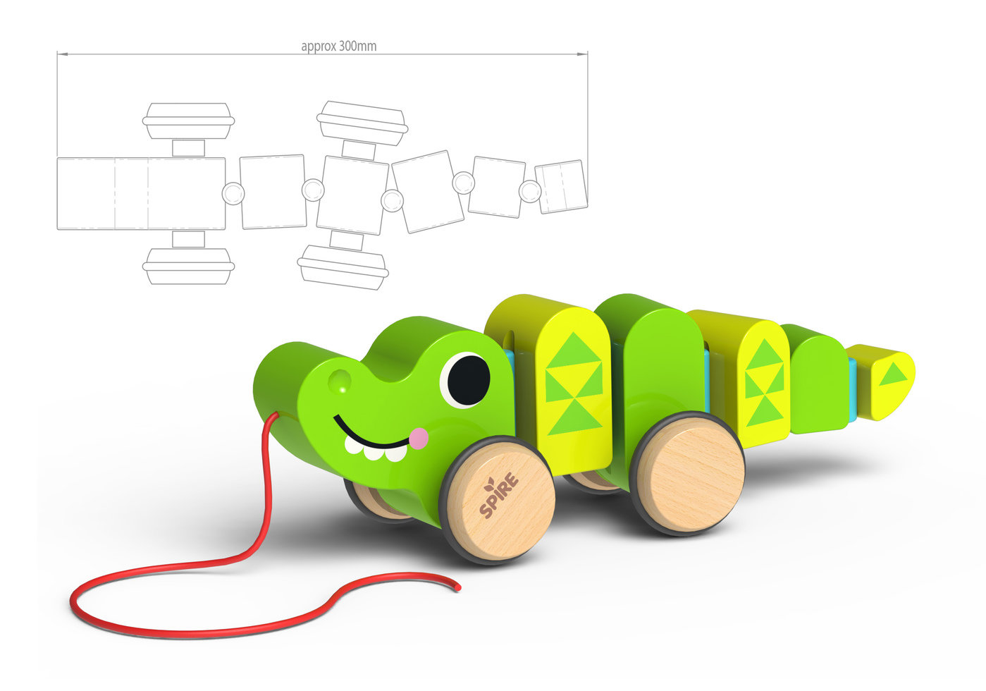 Pull along Wobbly Croc by Justin Worsley at Coroflot.com
