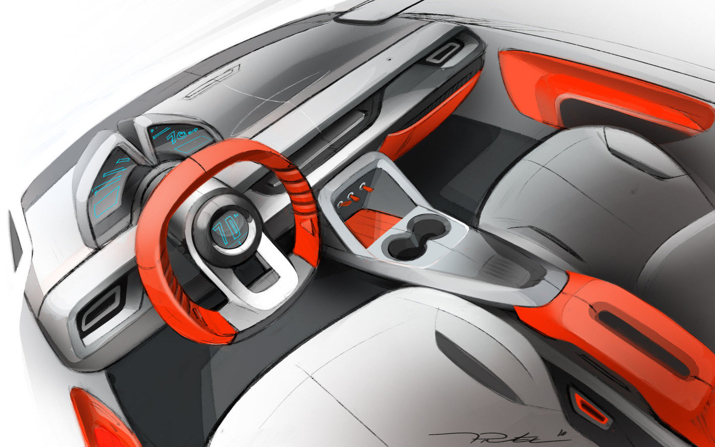 modelling car interior