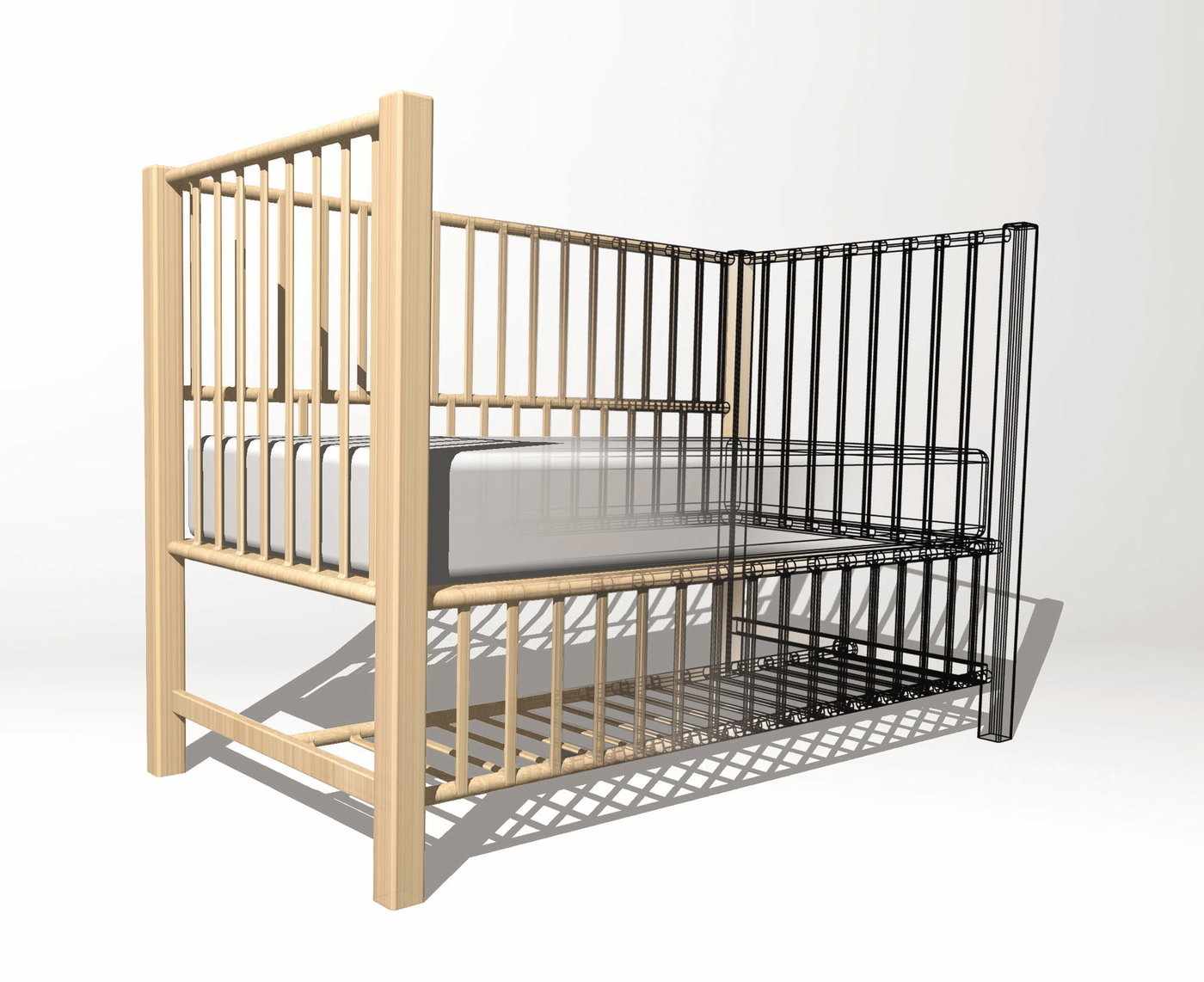 Transitional Crib by Charles Heydinger at
