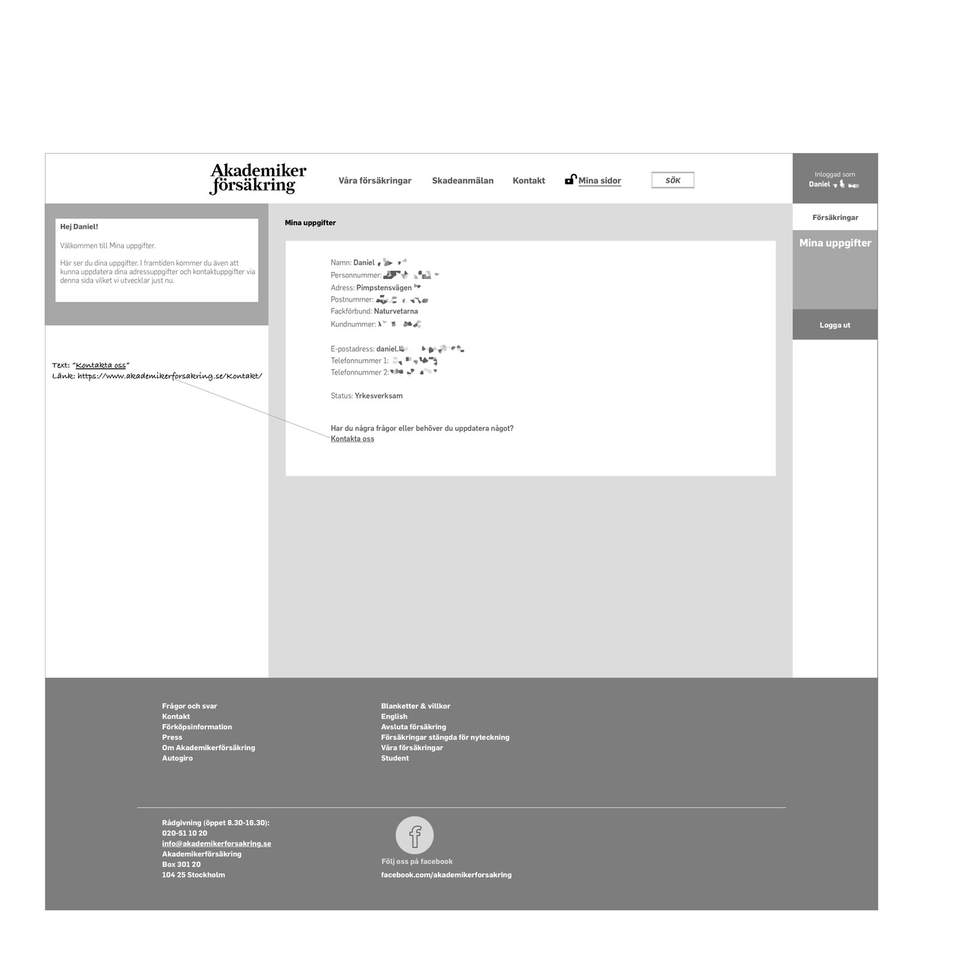 Secure sign on - Akademikerförsäkring insurances by Christian
