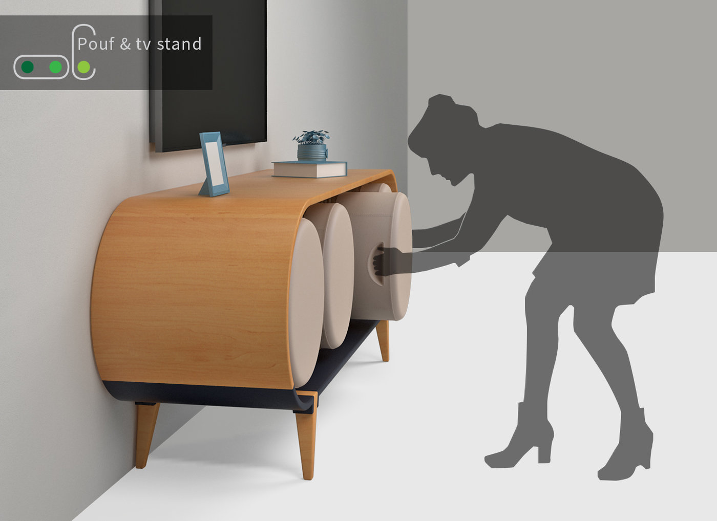 Pouf & tv stand by M.Özgür Çöpdemir at