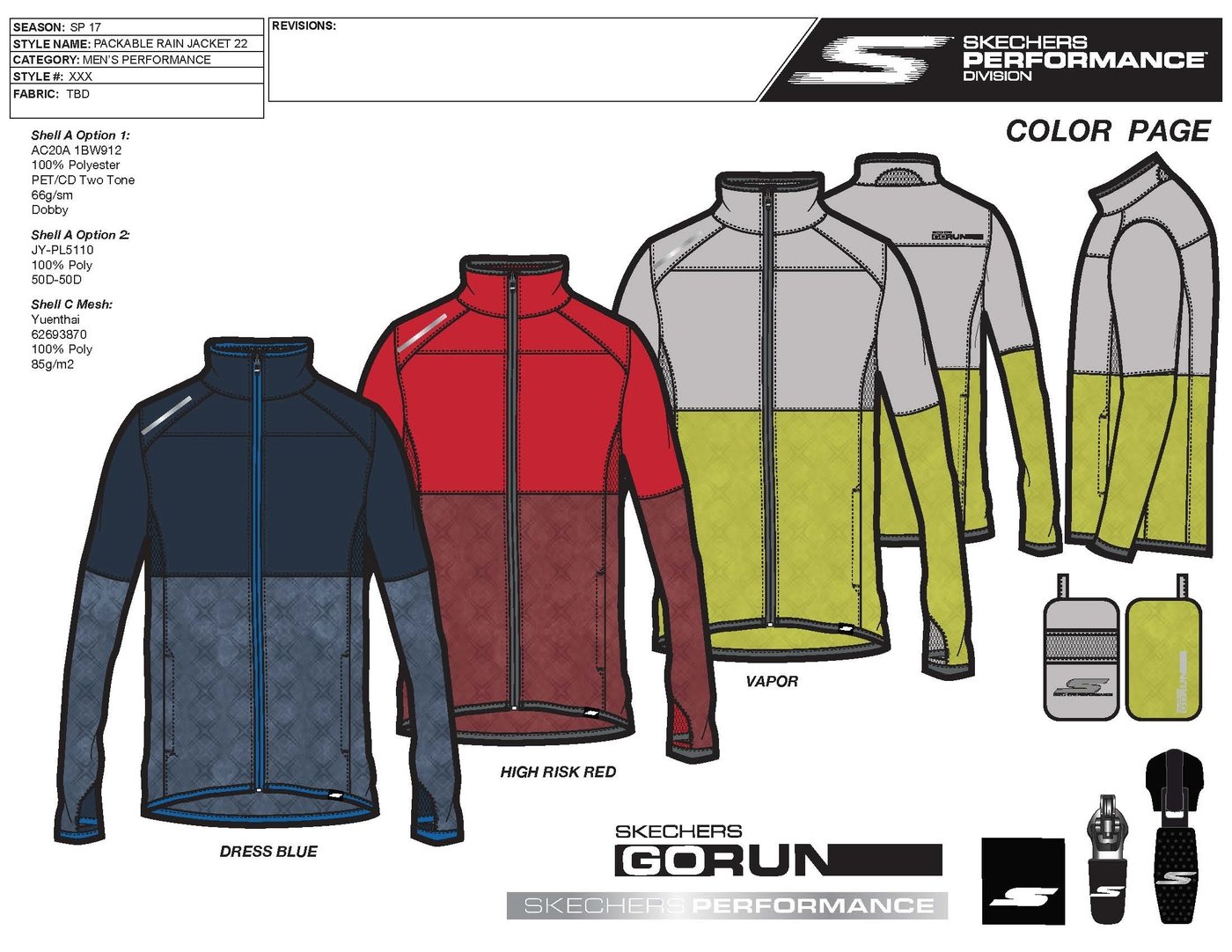 Technical Design - Mens Packable Jacket Tech Pack by James Webster at ...