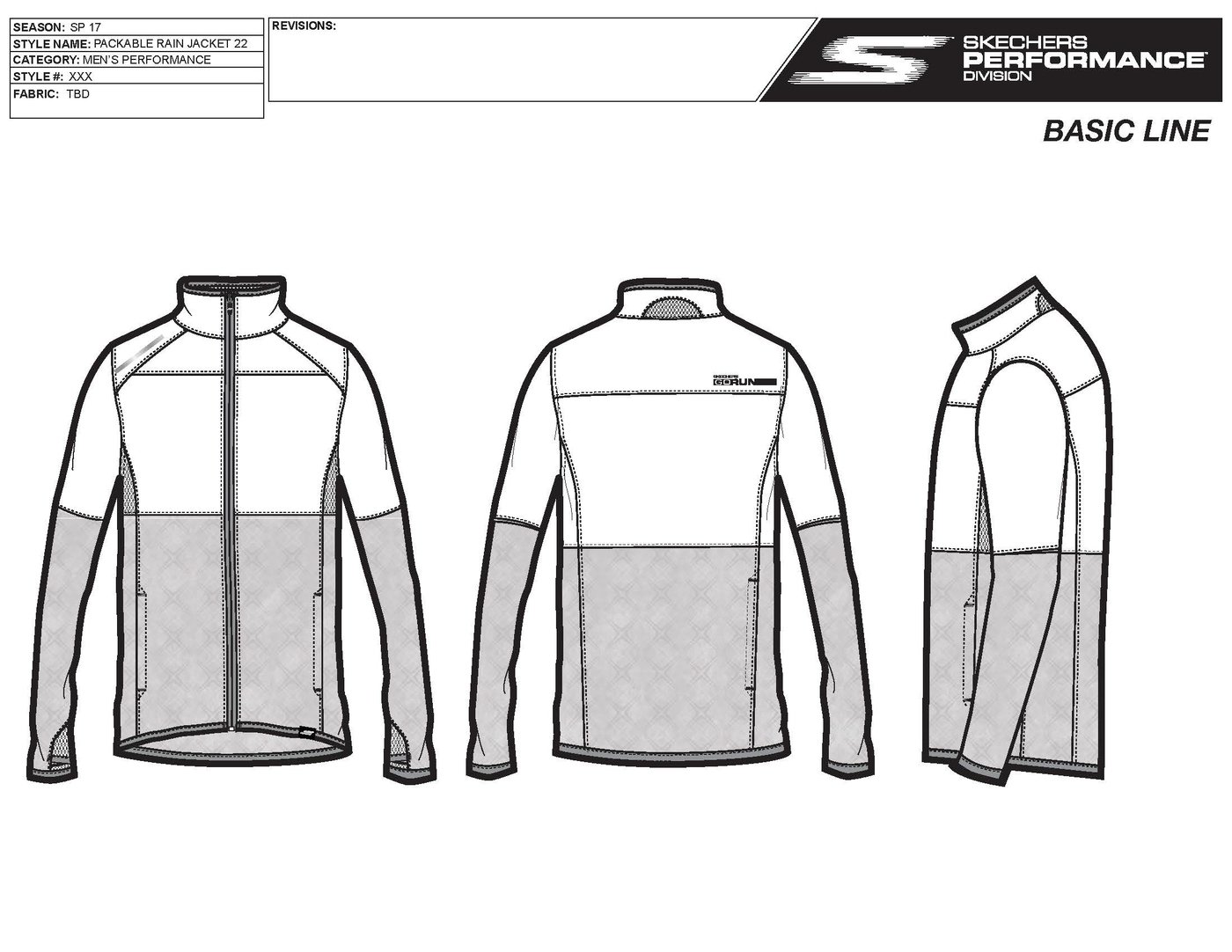 Technical Design - Mens Packable Jacket Tech Pack by James Webster at ...