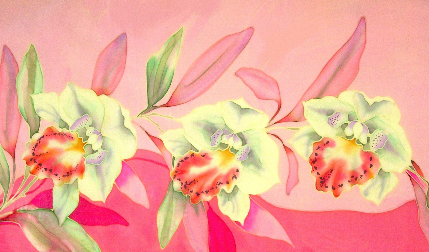 orchids on silk by julie jennings at