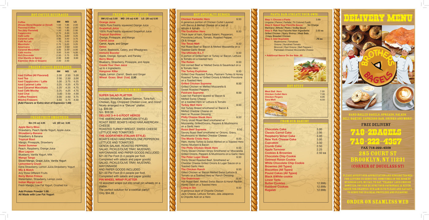 Bagel Brothers Menu by Matthew Abraham at