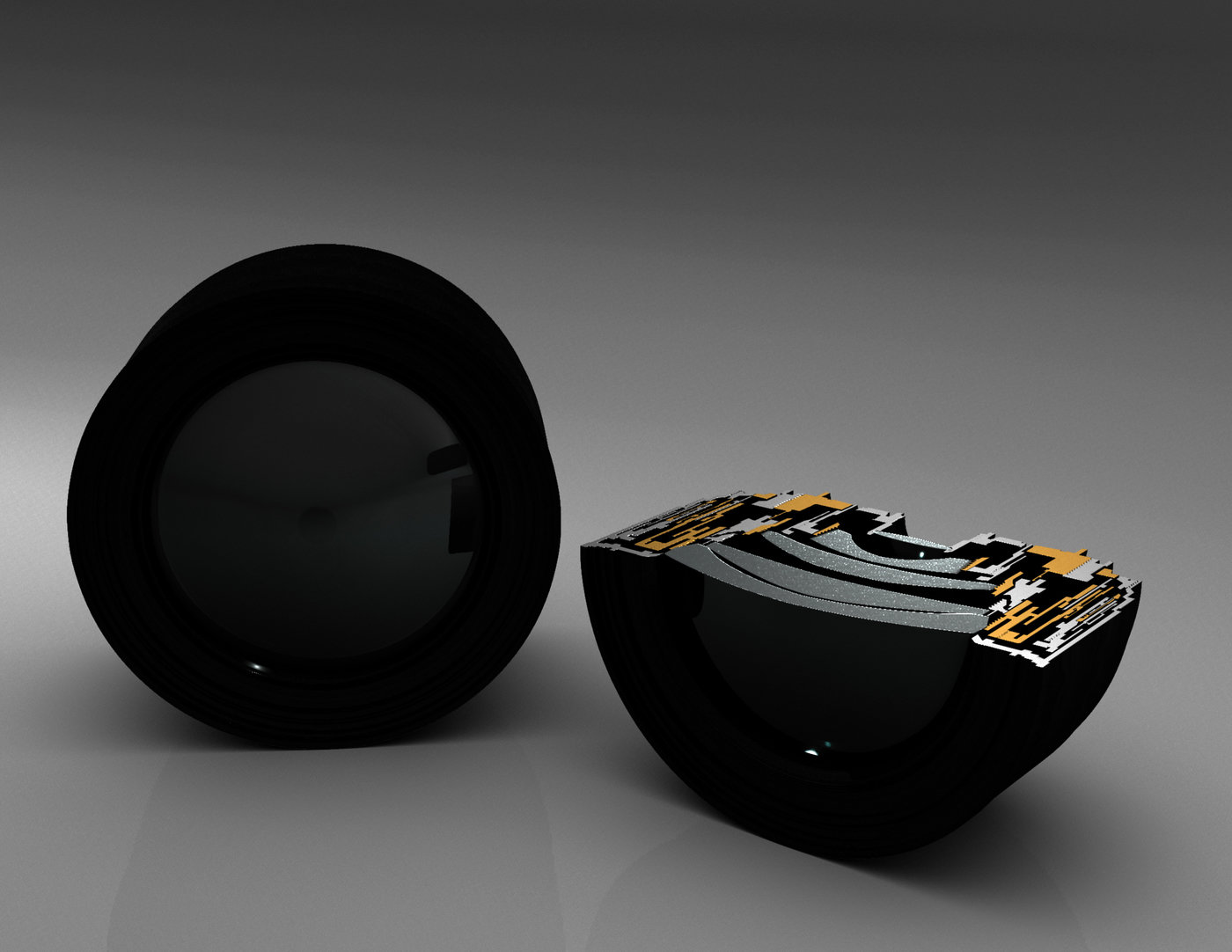 cross section camera lens by Rachel Anne Rivera at