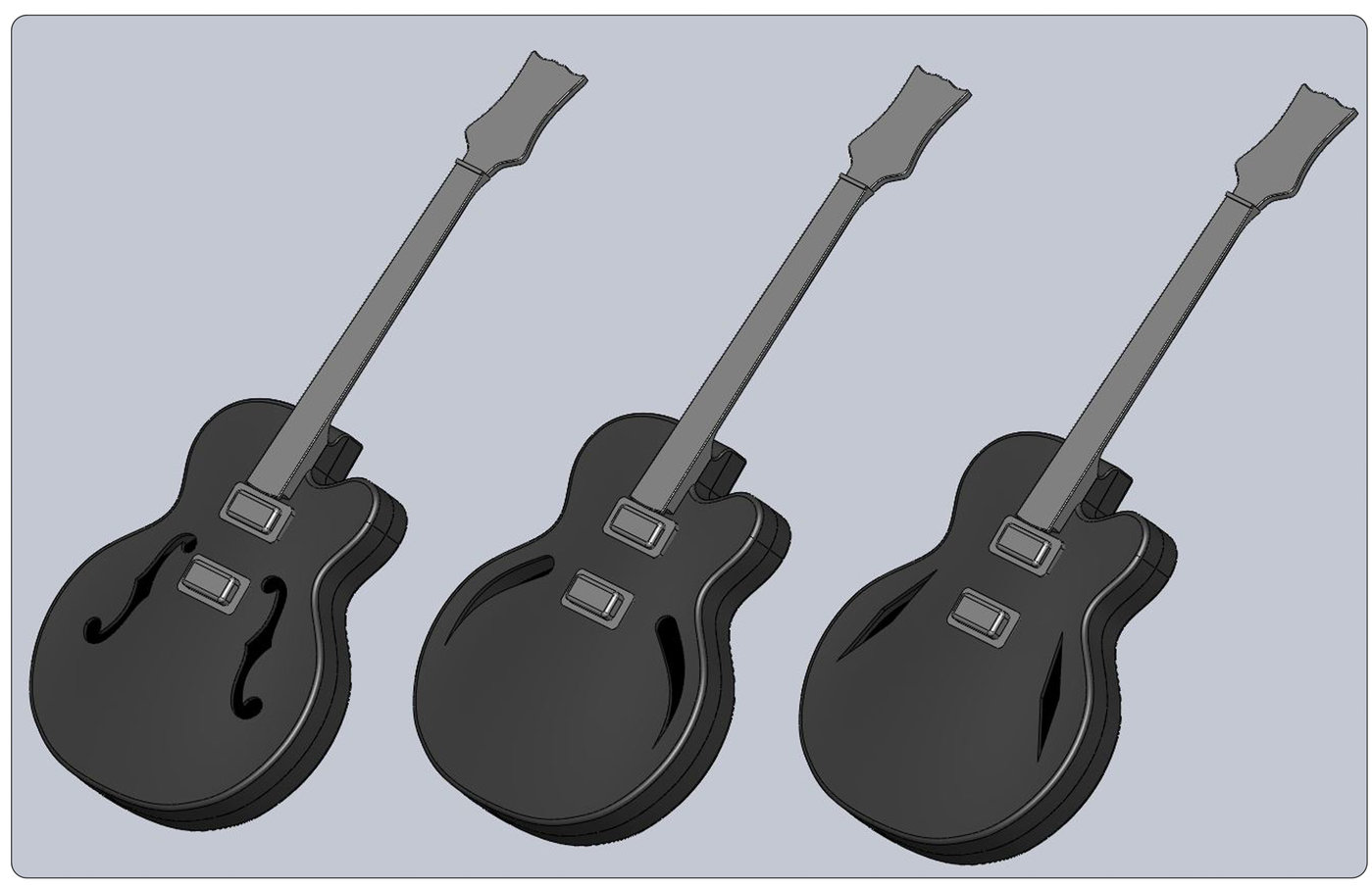 Carbon Fiber Hollowbody Guitar by Joe Costello at