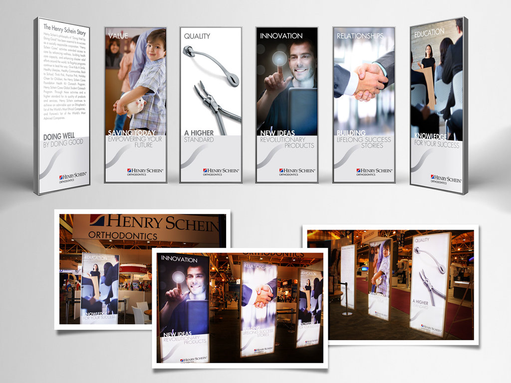 HENRY SCHEIN ORTHODONTIC TRADE SHOW BOOTH BACK LITE BANNERS by ChaoLan