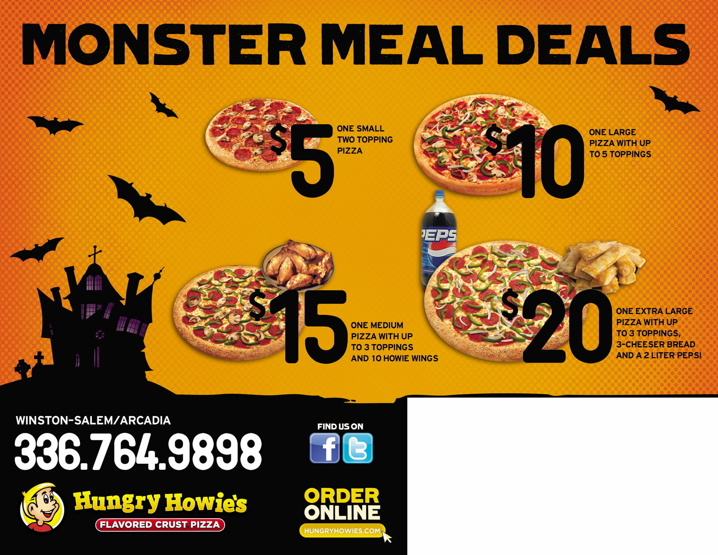 2017 Monster Meal Deals Mailer This Piece Was Designed With A Theme To Promote Four New Specials Hungry Howie S Pizza Is Running