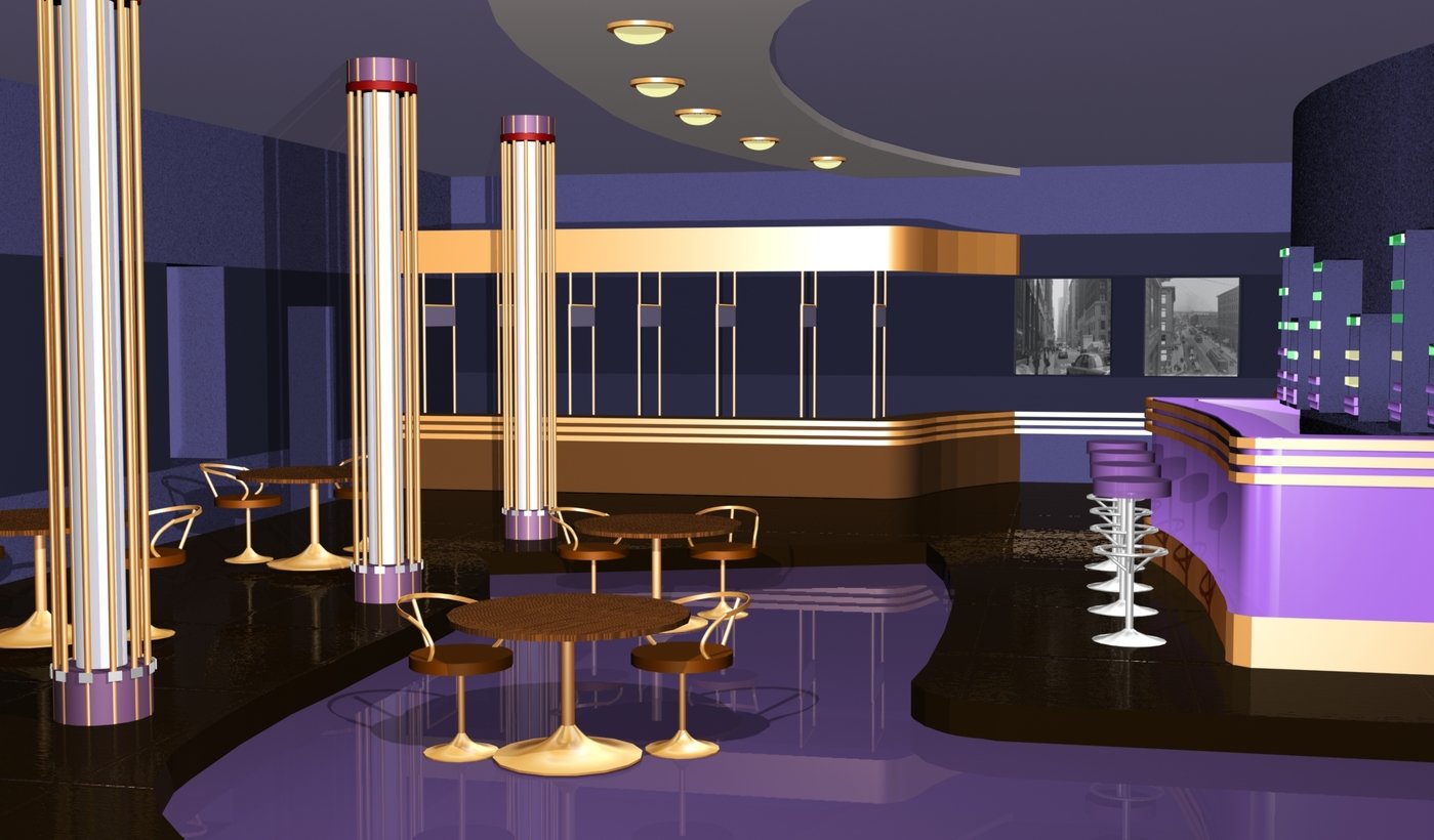 Interior of jazz club by Yulia Malyutenko at Coroflot.com