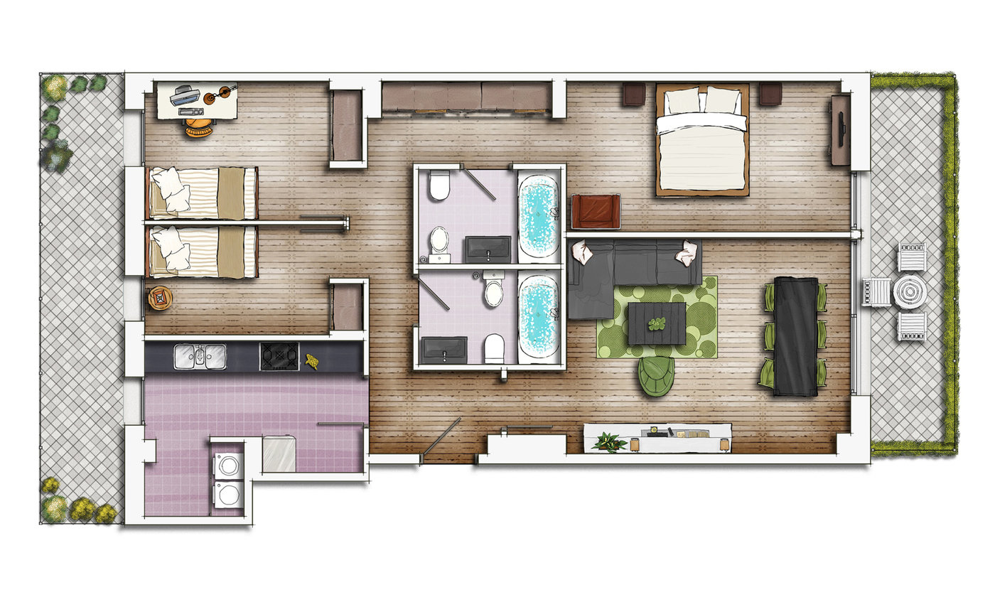 Floor plans by Alberto Talens Fernández at Coroflot.com
