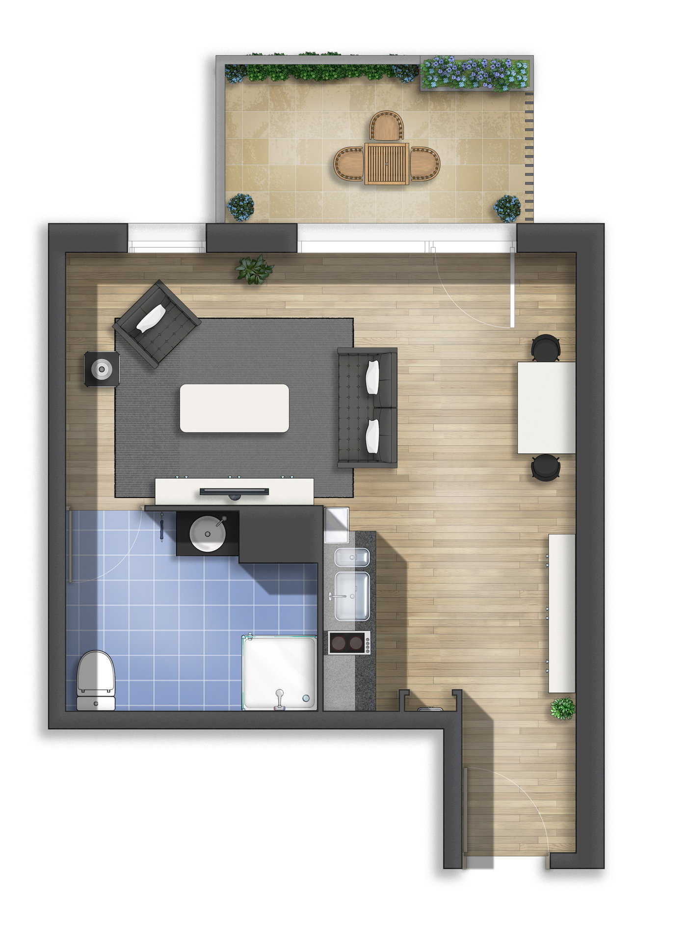 Floor plan rendering 23 by Alberto Talens Fernández at Coroflot.com