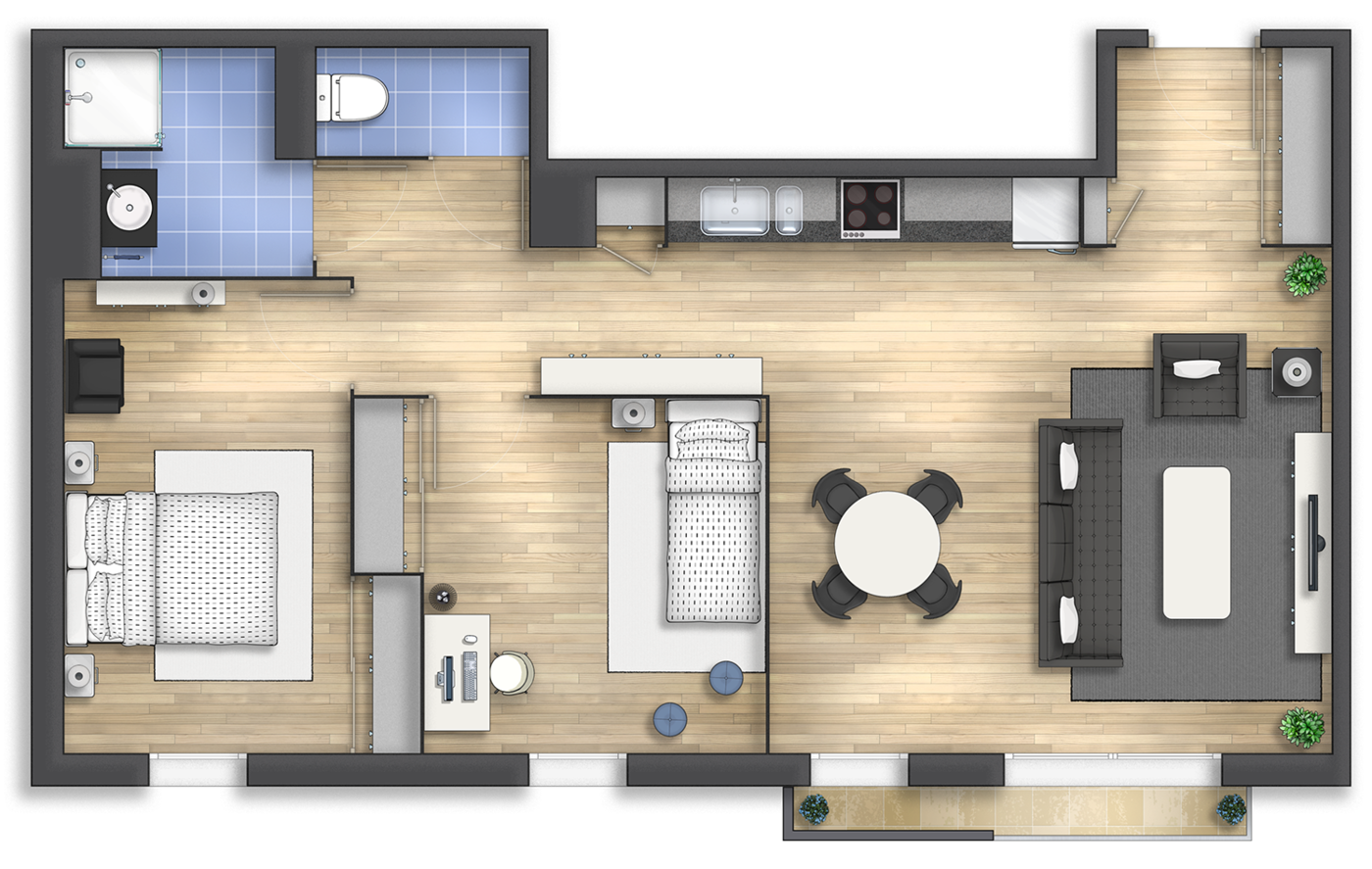 Floor plan rendering 15 by Alberto Talens Fernández at Coroflot.com