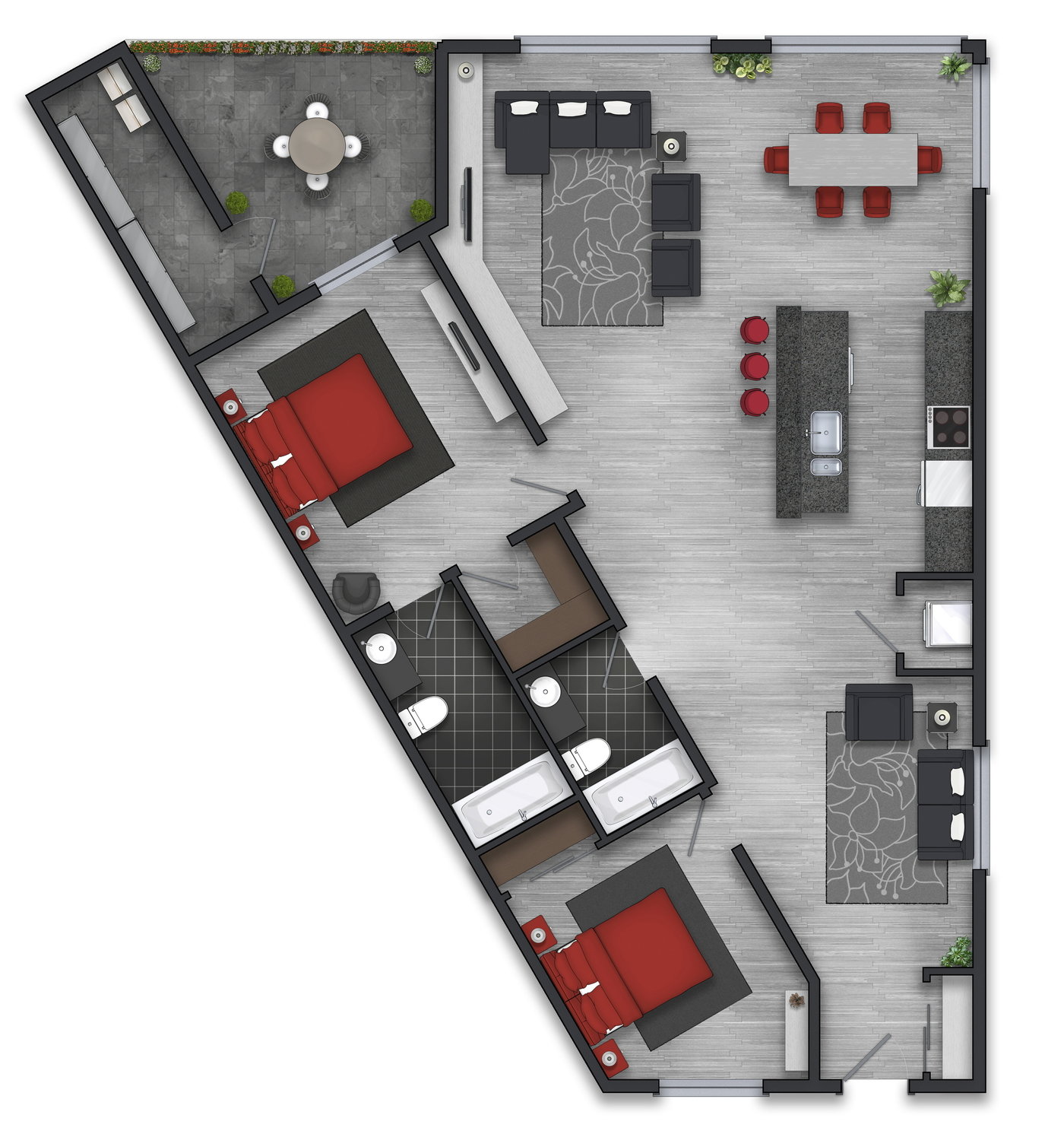 Floor plan rendering 27 by Alberto Talens Fernández at Coroflot.com