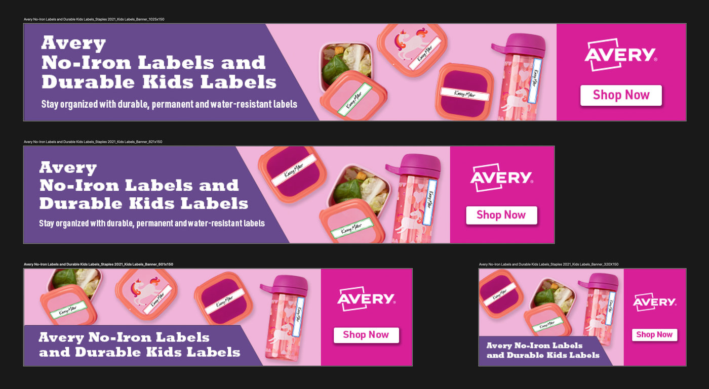 x Avery Kids Labels Sample Card &  Banners by Jessica