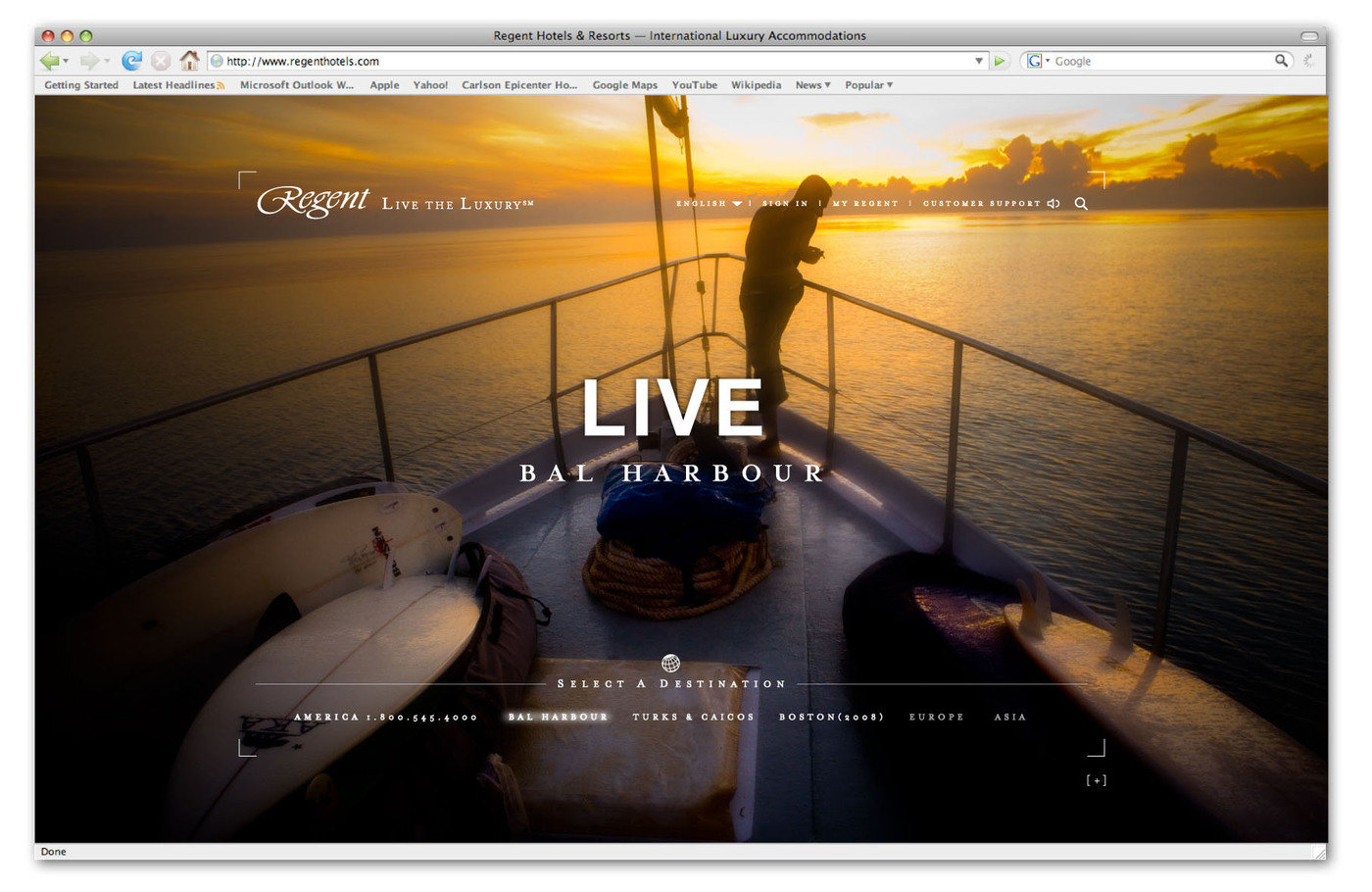Regent Hotels site by Todd Dexter at