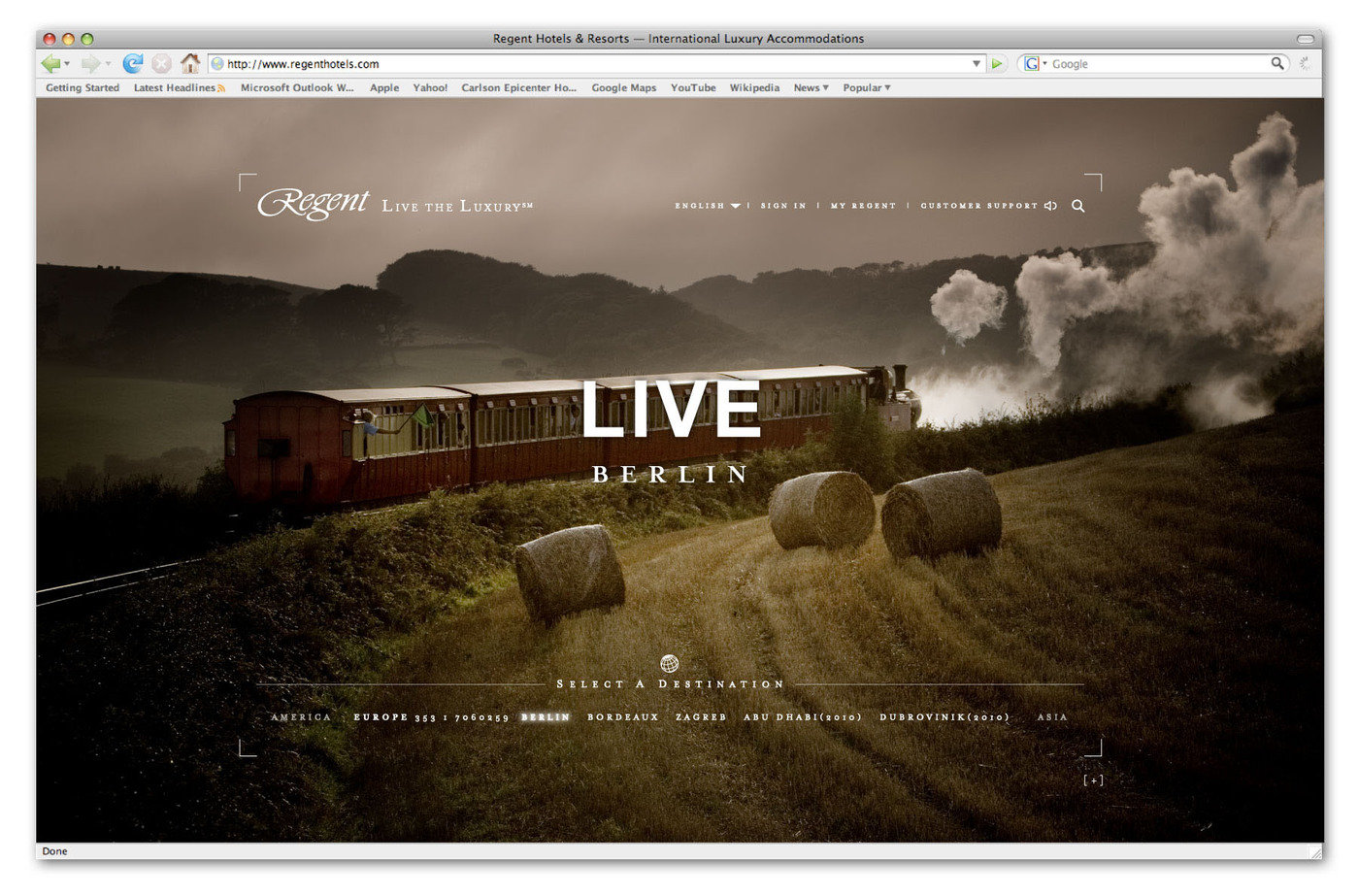 Regent Hotels site by Todd Dexter at