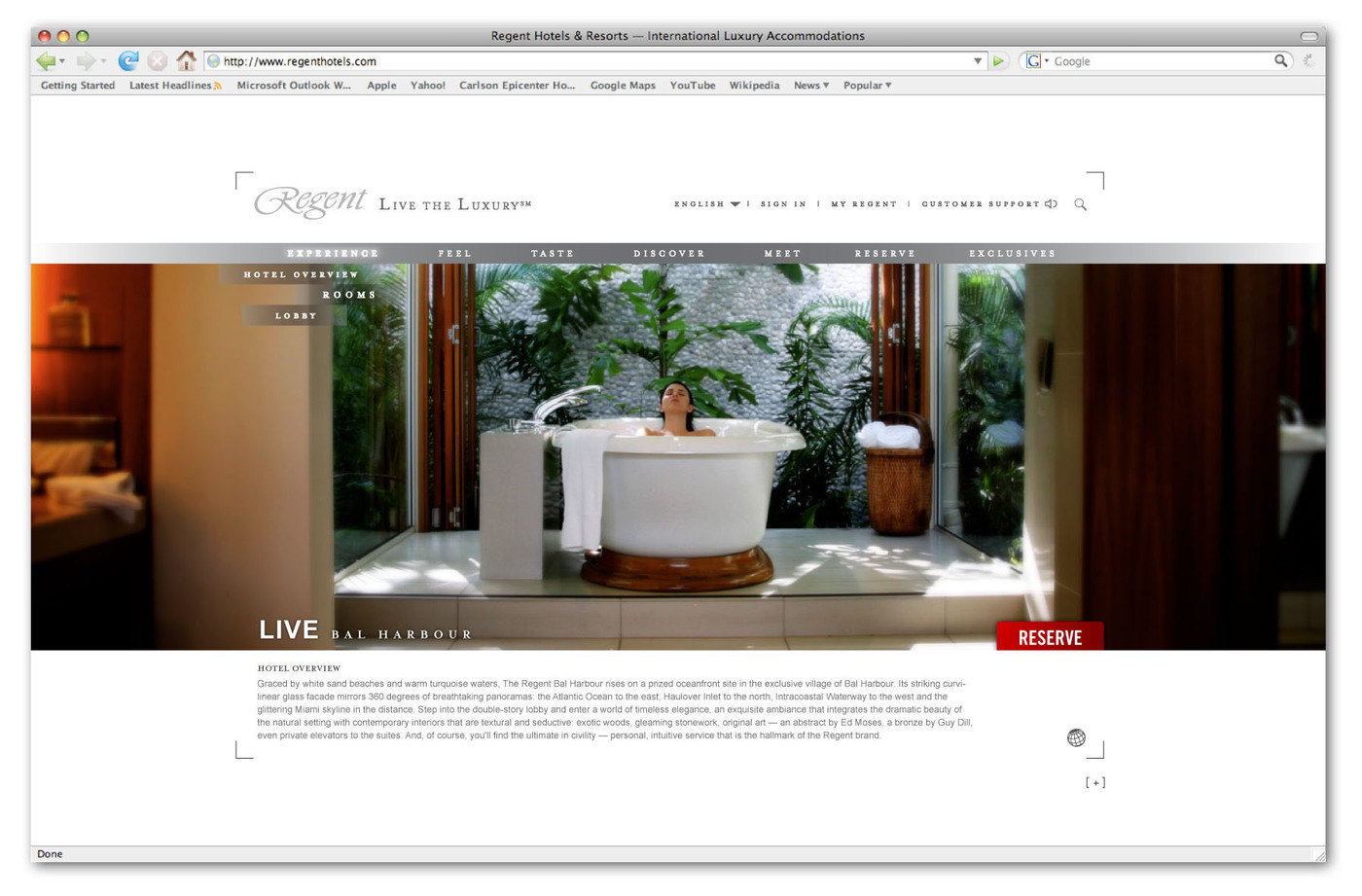 Regent Hotels site by Todd Dexter at