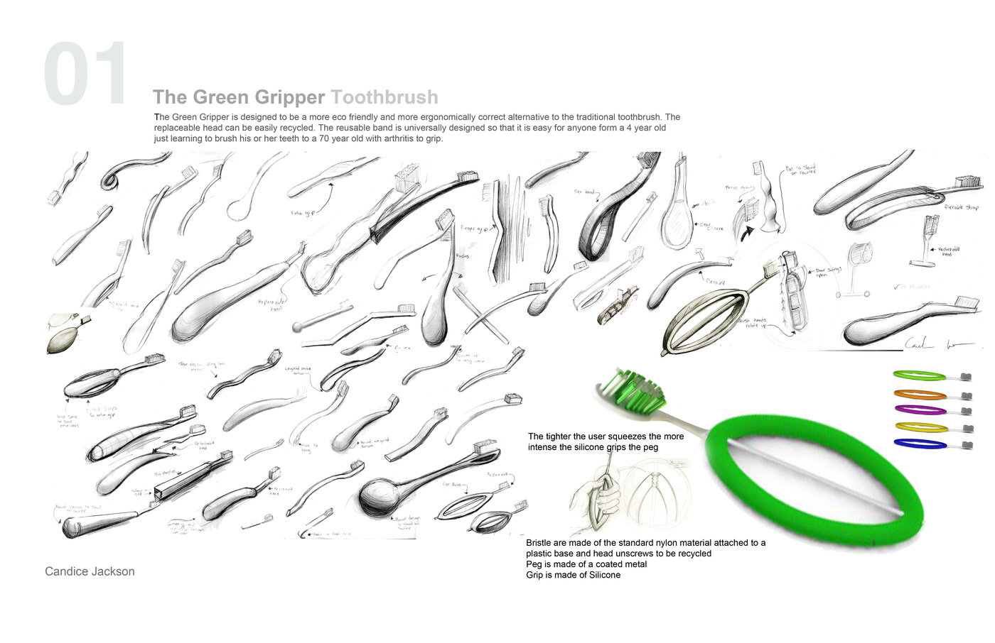 Green Gripper Toothbrush by Candice Jackson at