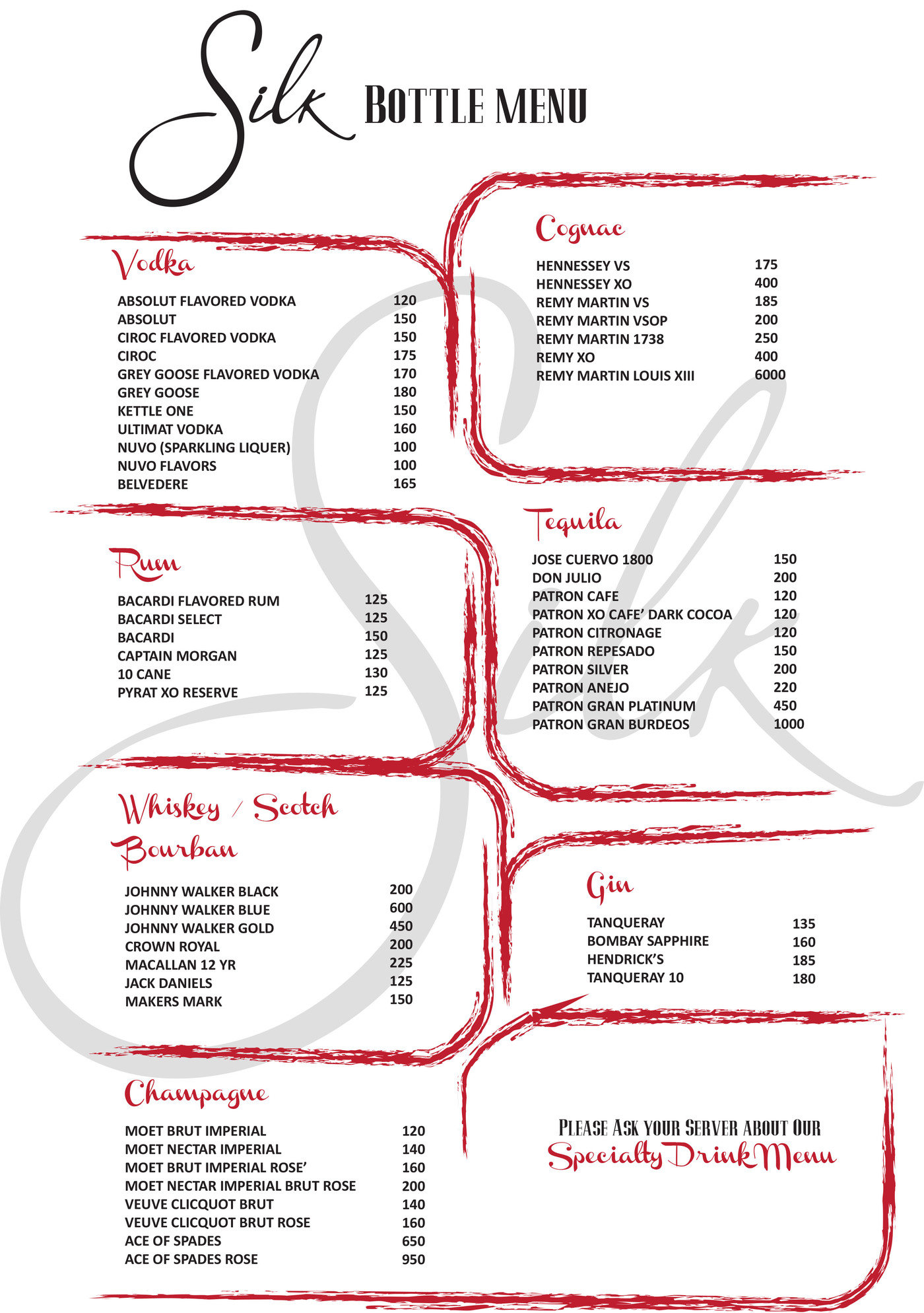 Silk Menus by Felicia Kubicki at