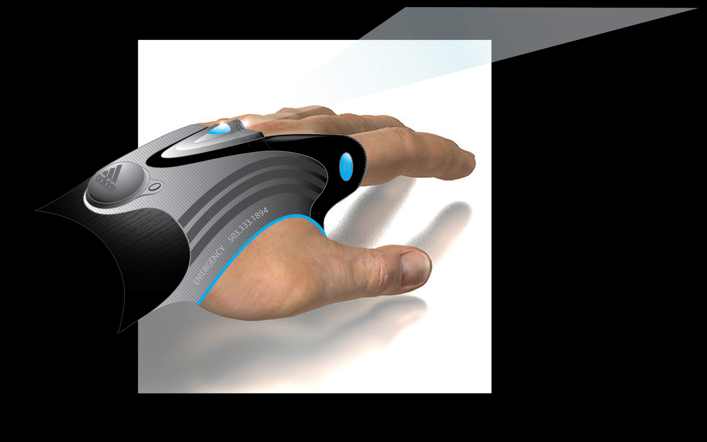 Adidas wearable electronics lighted running glove by Steven F. Smith at