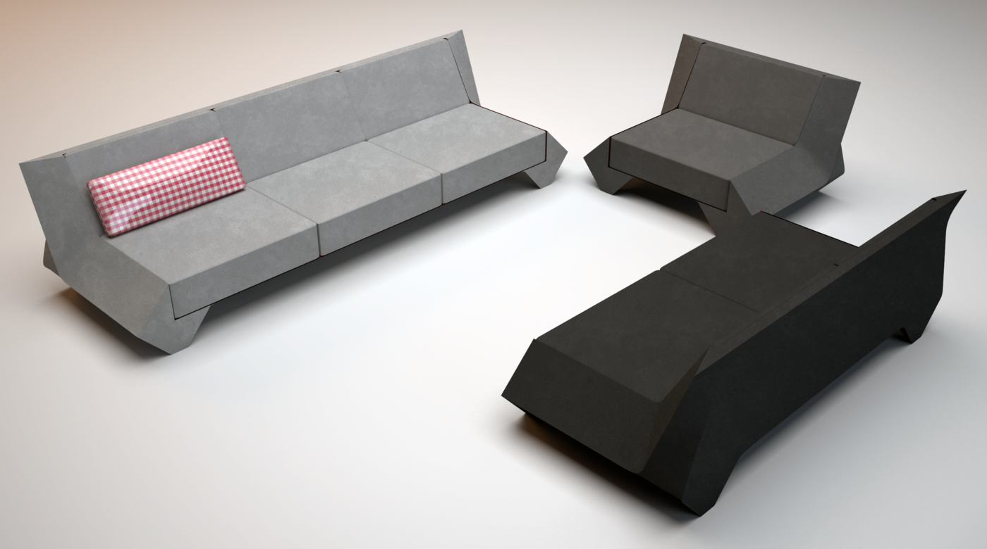 Rhombus Sofa Series by Alex Fishman at
