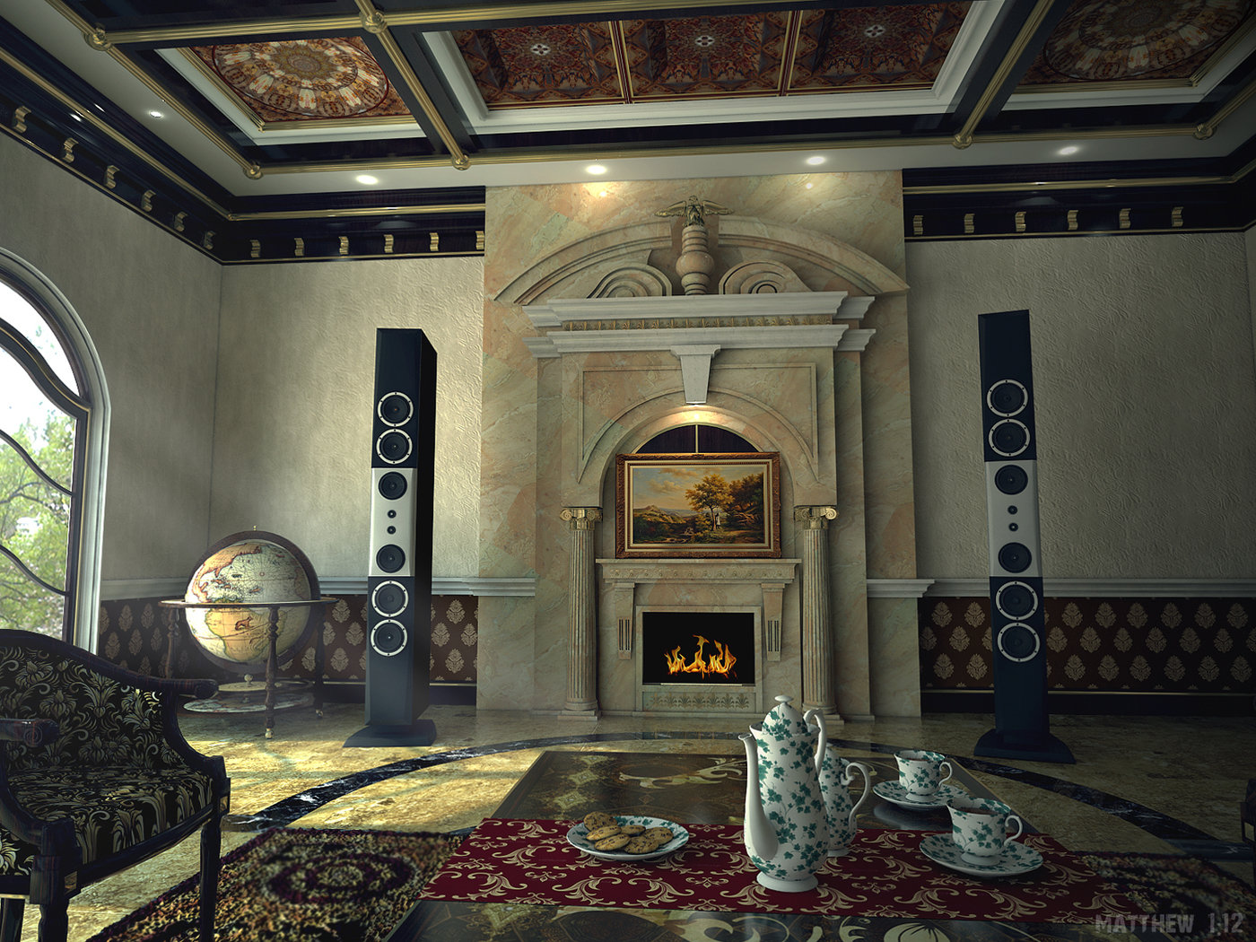 Traditional Music Room by Matthew Sorianosos at Coroflot.com