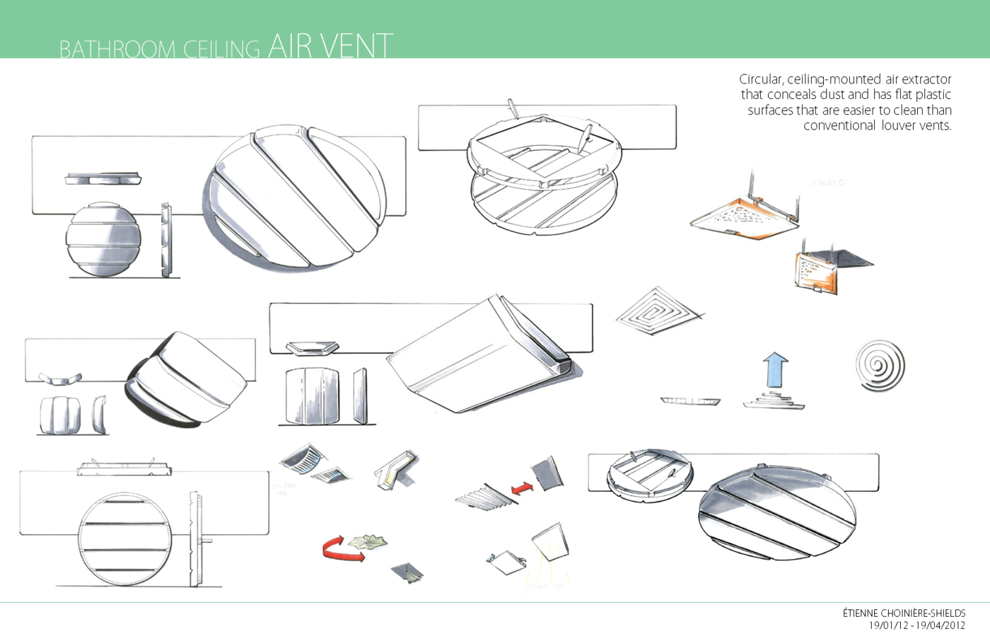 Bathroom Ceiling Air Vent By Etienne Choiniere Shields At Coroflot Com