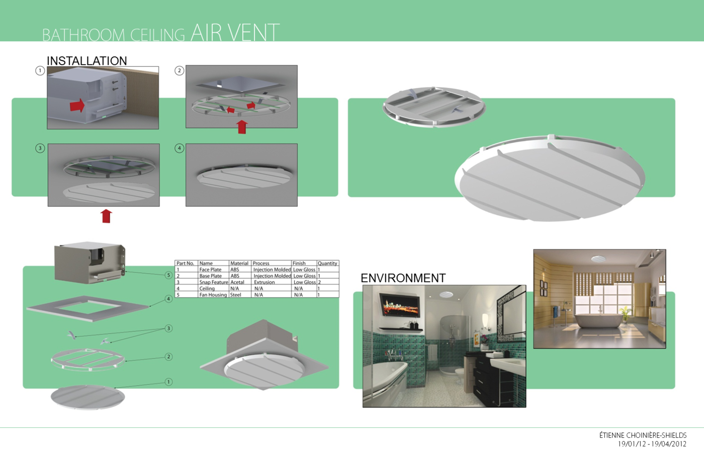 Bathroom Ceiling Air Vent by Etienne ChoiniereShields at