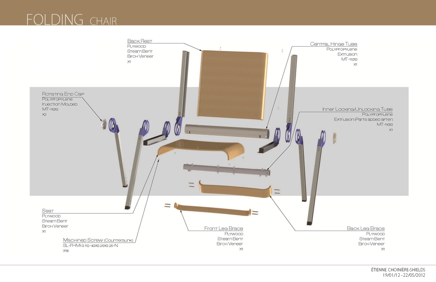 Folding Chair By Etienne Choiniere Shields At Coroflot Com