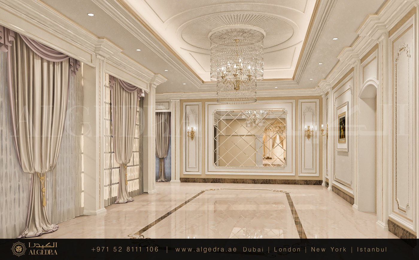 Ladies Majlis Design in classic style by ALGEDRA Interior Design at ...