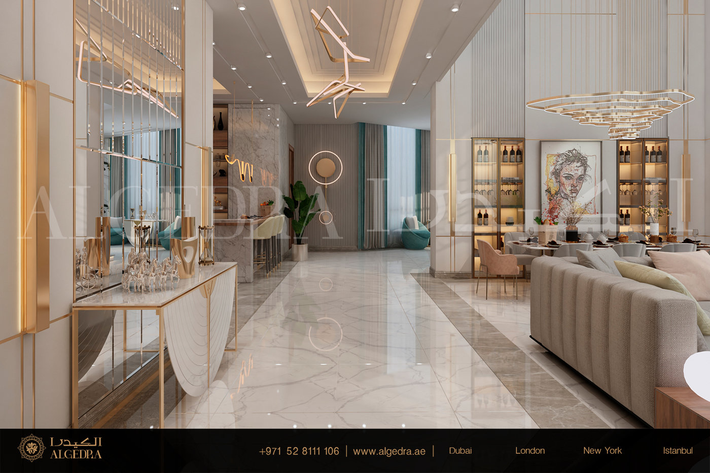Contemporary Villa Entrance Design by ALGEDRA by ALGEDRA Interior ...