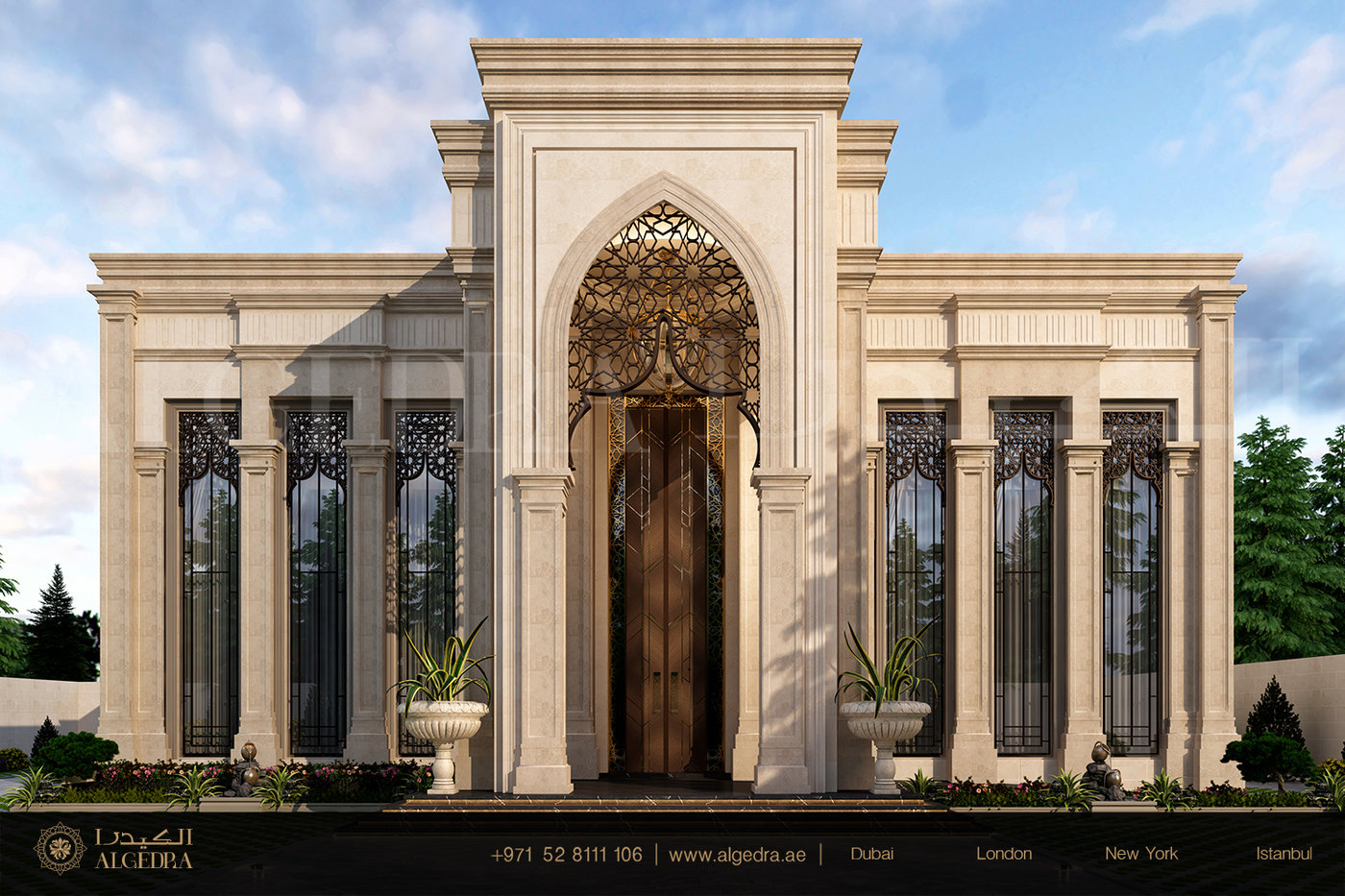 Classic Style Villa Exterior Design with Islamic Touch by ALGEDRA ...
