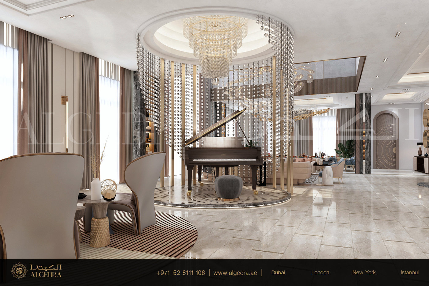 Luxurious and Modern Style Entrance Design by ALGEDRA Interior Design ...