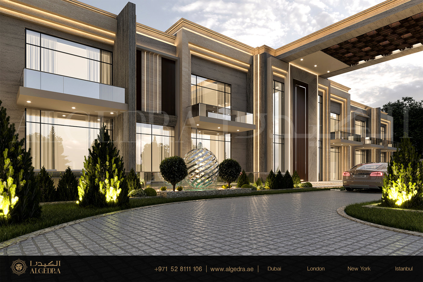 Luxurious and Modern Style Villa Exterior Design by ALGEDRA Interior ...