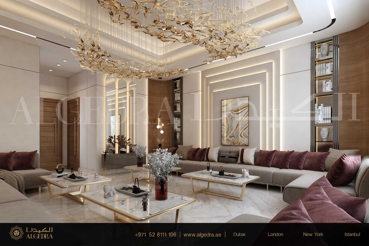 Luxurious and Modern Style Majlis Design by ALGEDRA by ALGEDRA Interior ...