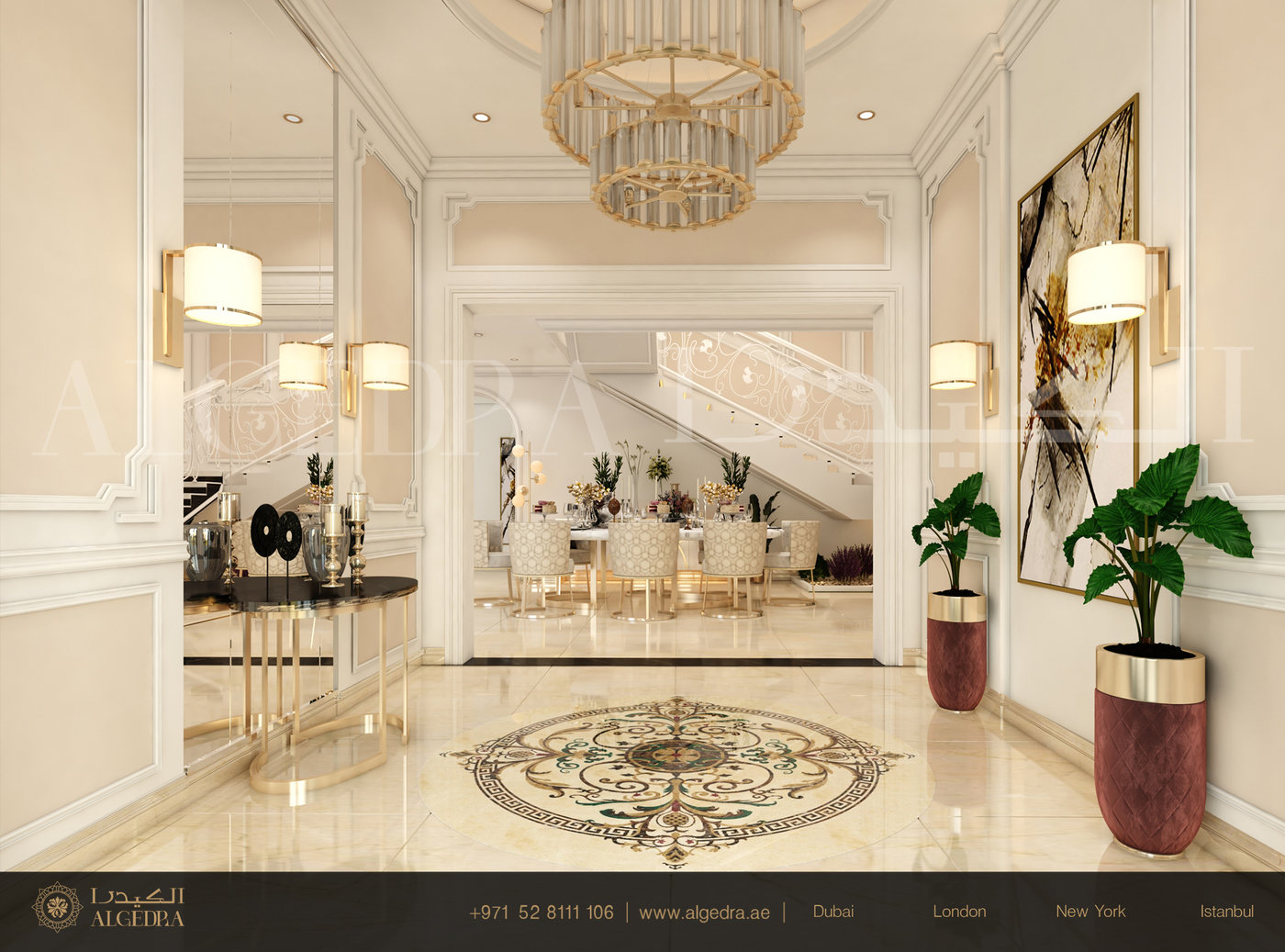Luxurious and Modern Entrance Design by ALGEDRA by ALGEDRA Interior ...