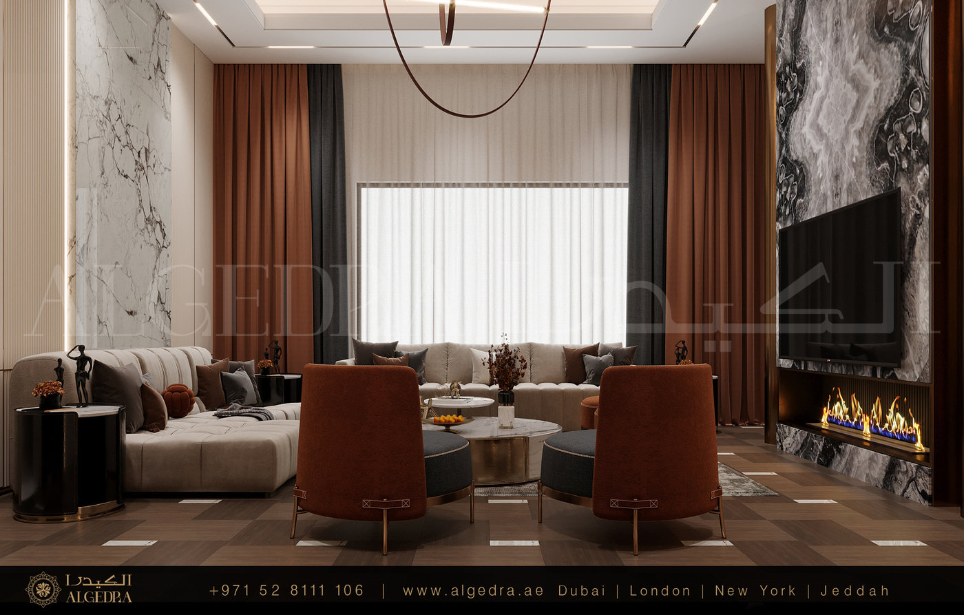 Modern Style Family Sitting Room Design by ALGEDRA Interior Design at ...