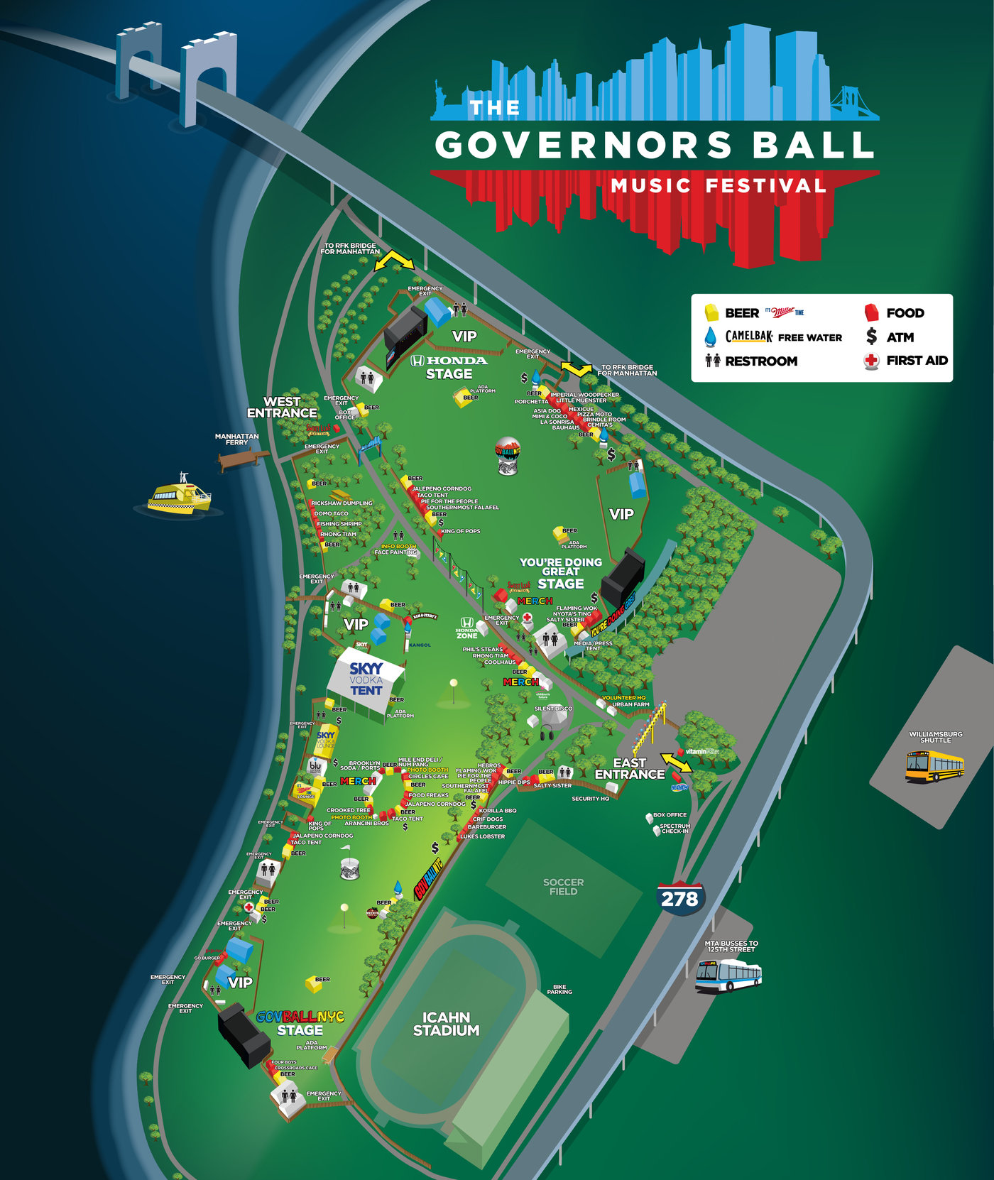 Governors Ball 2013 Festival Map by Rob Royall at