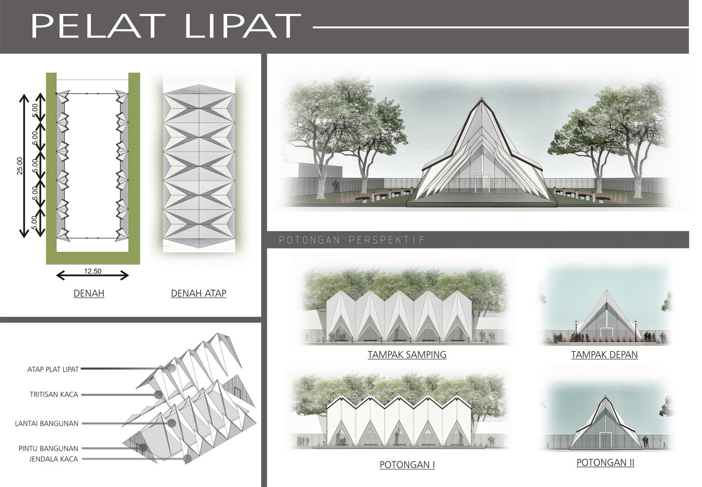 Folded plate structure SKBBL by Regi kusnadi at