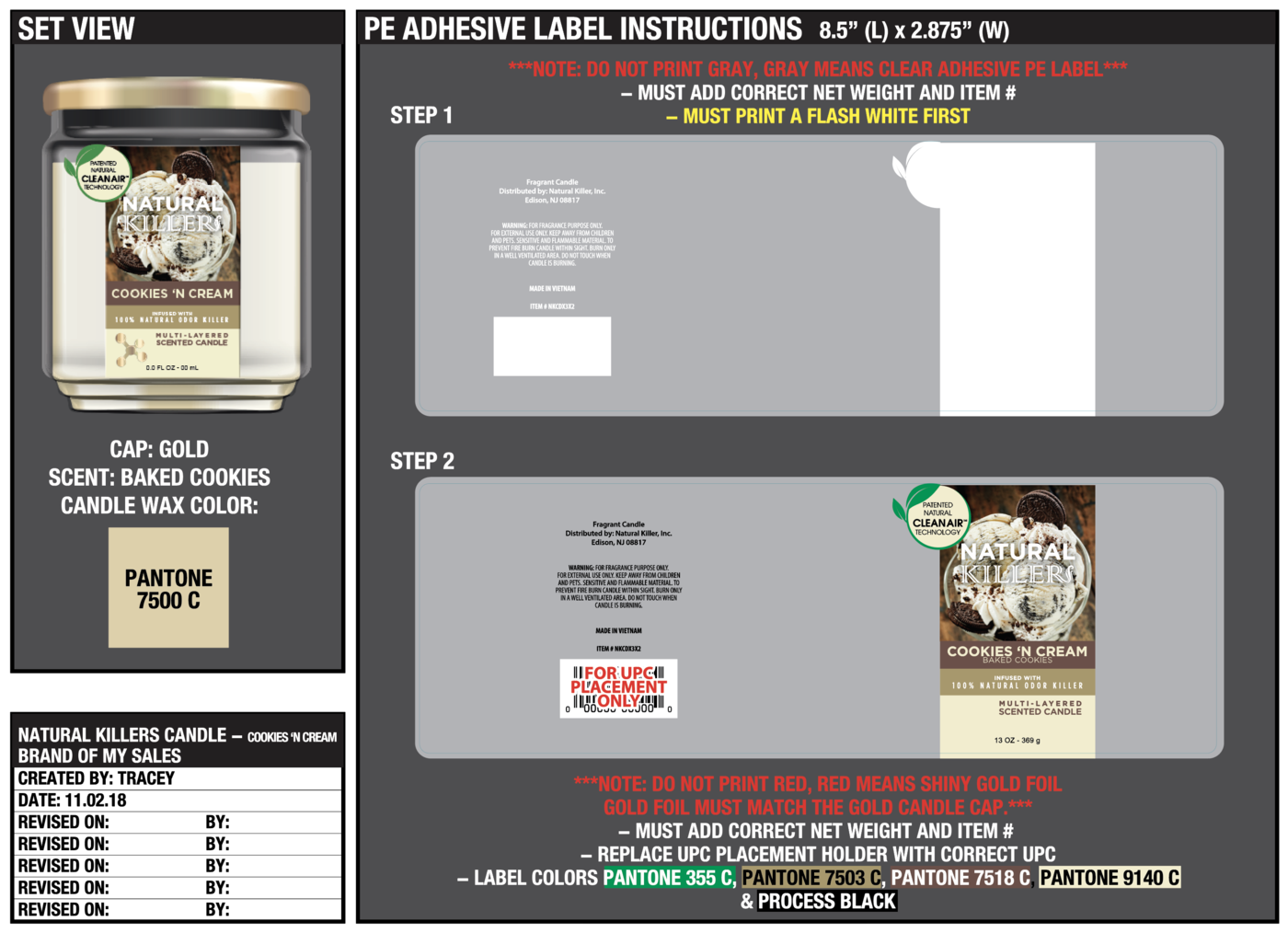 Natural Killers Scented Candles by Tracey Taylor at